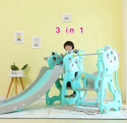 ชิงช้า+สไลเดอร์หน้ายีราฟชุดใหญ่ พร้อมแป้นบาส มีเสียงเพลง